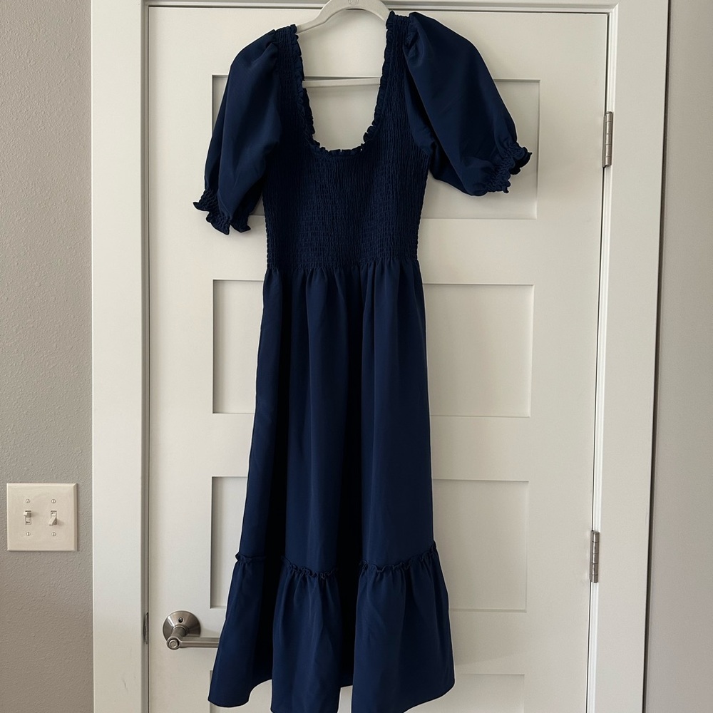 Hill House Midnight Blue Smocked Dress Louisa